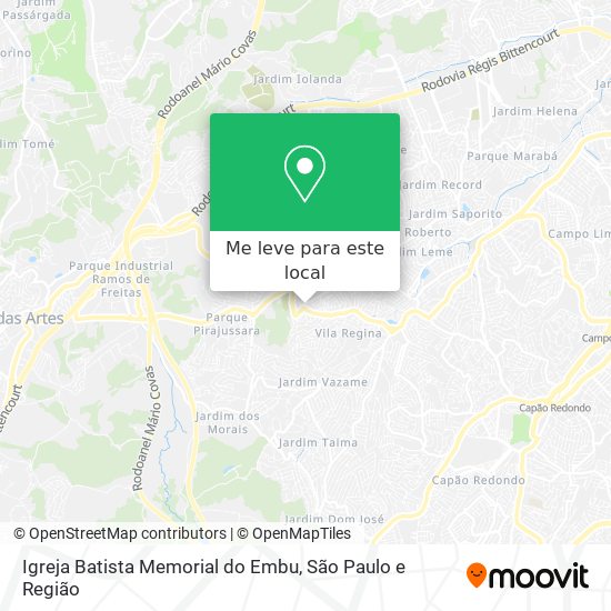 Igreja Batista Memorial do Embu mapa