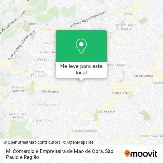 Ml Comercio e Empreiteira de Mao de Obra mapa