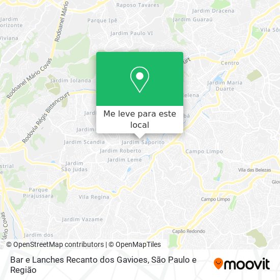 Bar e Lanches Recanto dos Gavioes mapa