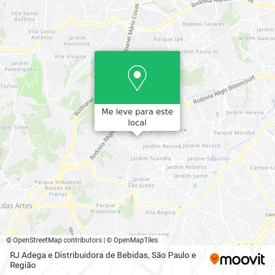 RJ Adega e Distribuidora de Bebidas mapa