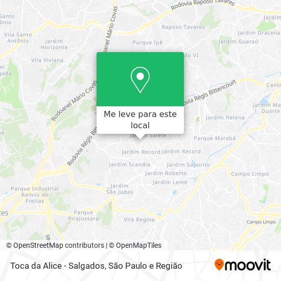 Toca da Alice - Salgados mapa