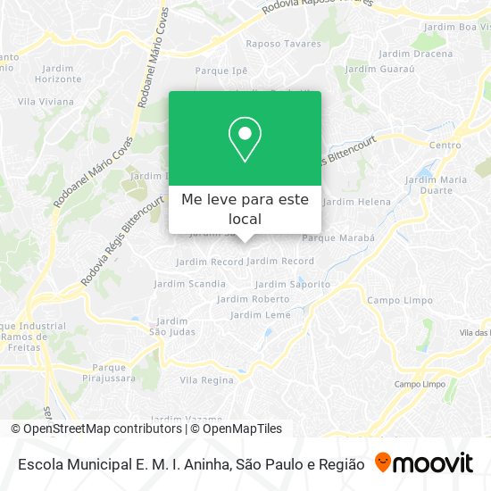 Escola Municipal E. M. I. Aninha mapa