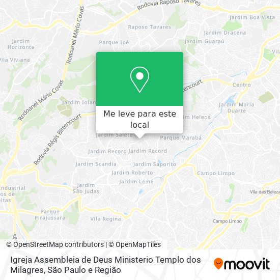 Igreja Assembleia de Deus Ministerio Templo dos Milagres mapa