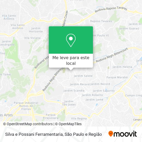 Silva e Possani Ferramentaria mapa