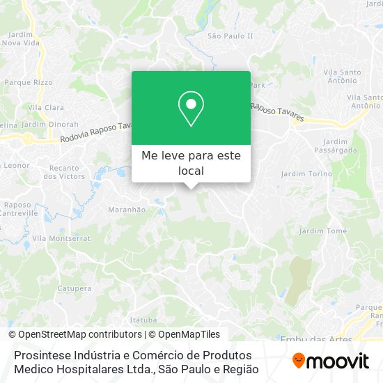 Prosintese Indústria e Comércio de Produtos Medico Hospitalares Ltda. mapa