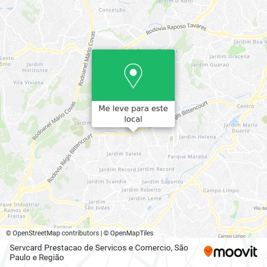 Servcard Prestacao de Servicos e Comercio mapa