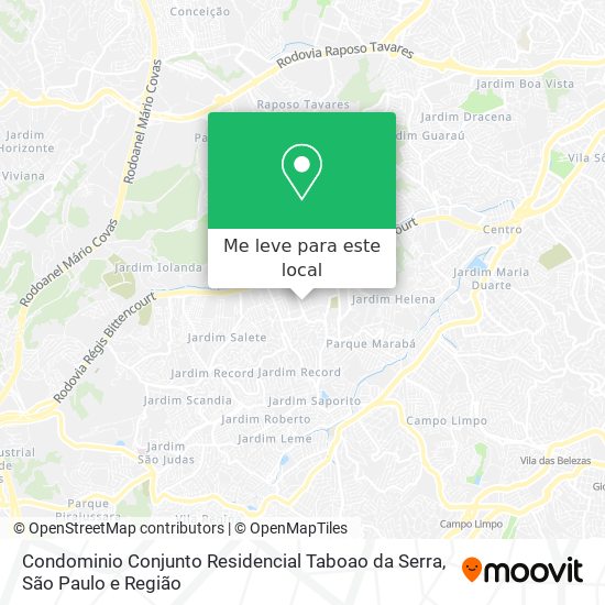 Condominio Conjunto Residencial Taboao da Serra mapa