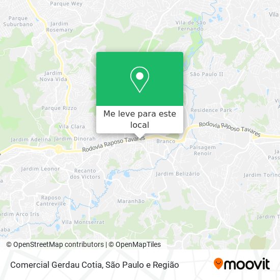 Comercial Gerdau Cotia mapa