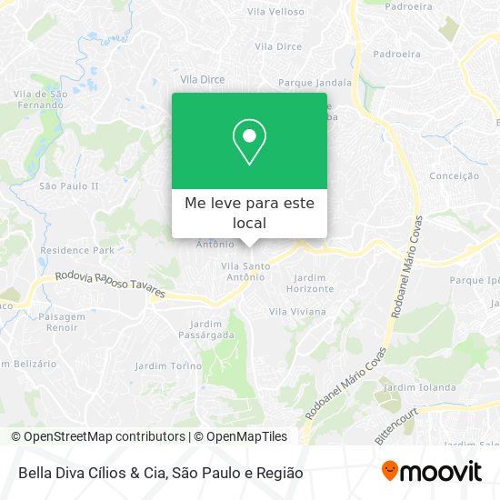 Bella Diva Cílios & Cia mapa