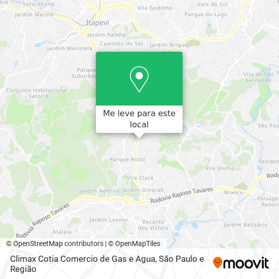 Climax Cotia Comercio de Gas e Agua mapa