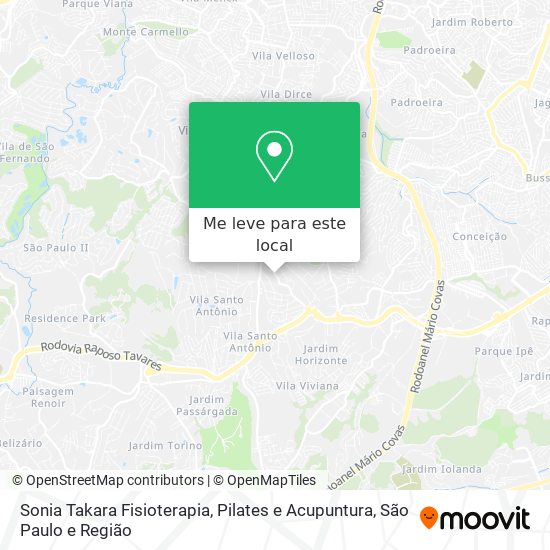 Sonia Takara Fisioterapia, Pilates e Acupuntura mapa
