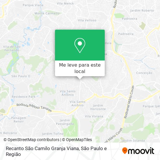 Recanto São Camilo Granja Viana mapa