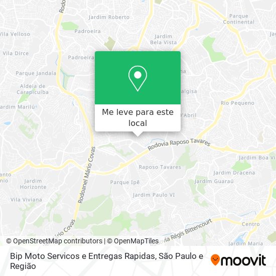 Bip Moto Servicos e Entregas Rapidas mapa