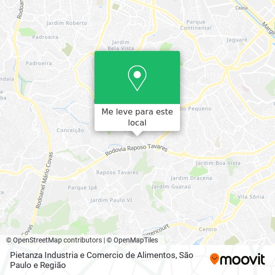 Pietanza Industria e Comercio de Alimentos mapa