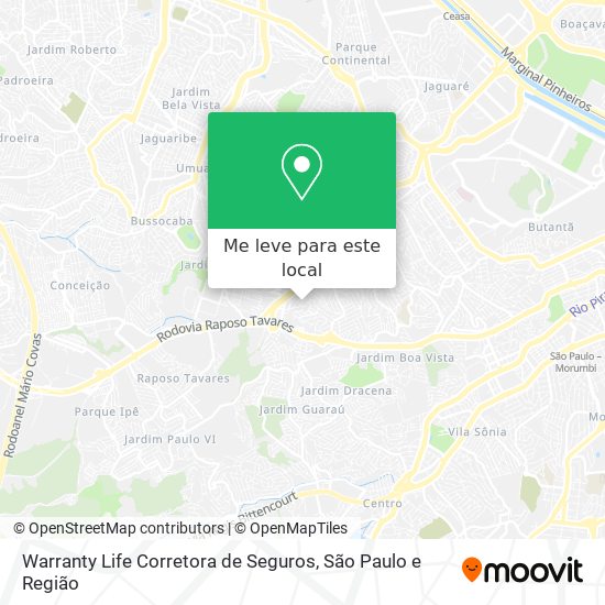 Warranty Life Corretora de Seguros mapa