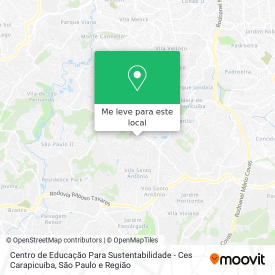 Centro de Educação Para Sustentabilidade - Ces Carapicuíba mapa