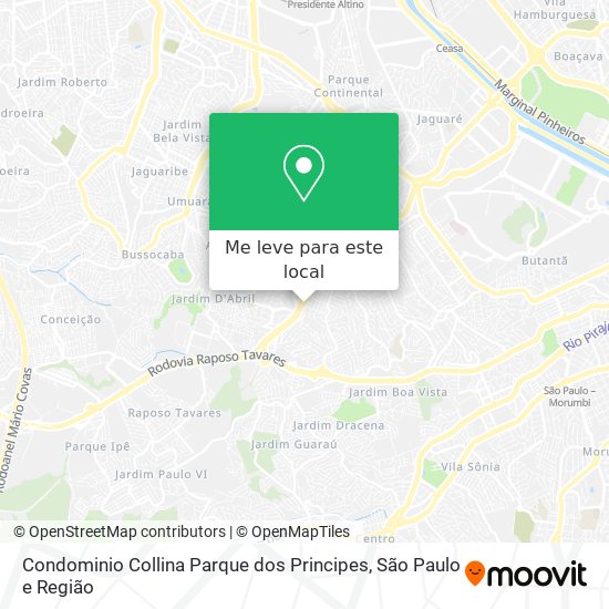 Condominio Collina Parque dos Principes mapa
