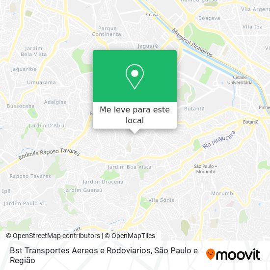 Bst Transportes Aereos e Rodoviarios mapa