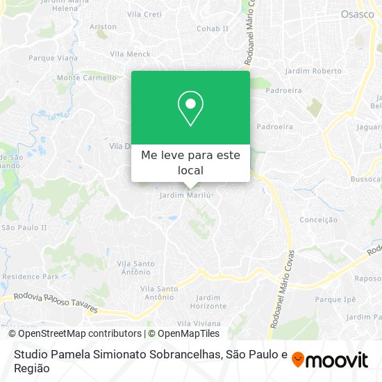 Studio Pamela Simionato Sobrancelhas mapa