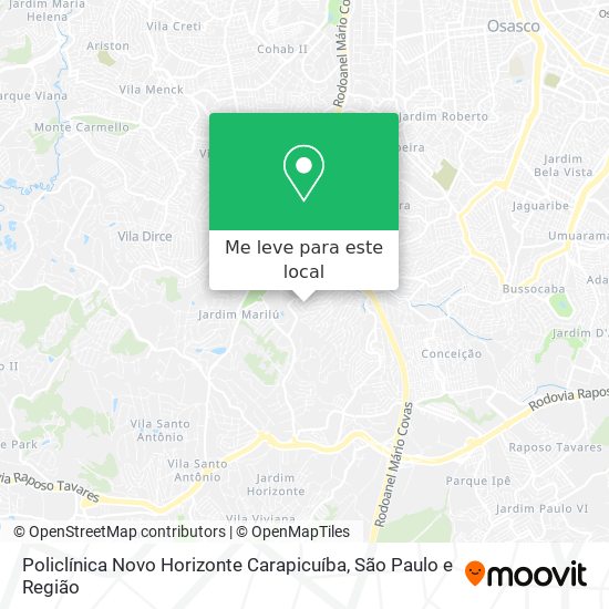 Policlínica Novo Horizonte Carapicuíba mapa