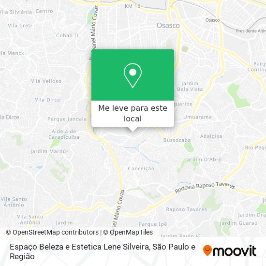 Espaço Beleza e Estetica Lene Silveira mapa