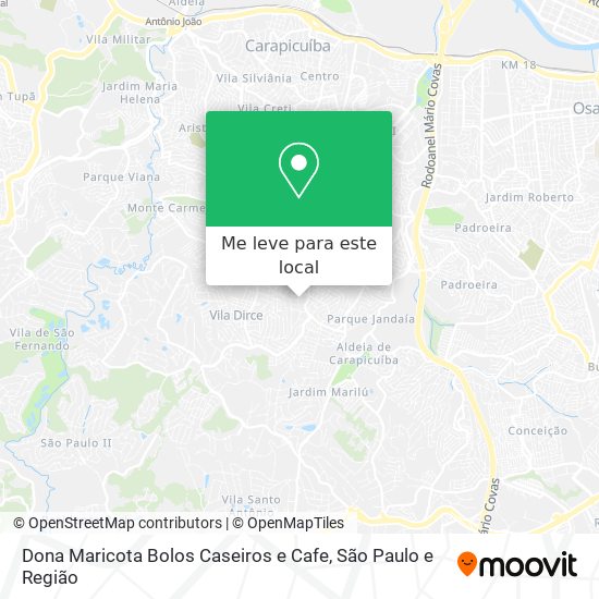 Dona Maricota Bolos Caseiros e Cafe mapa