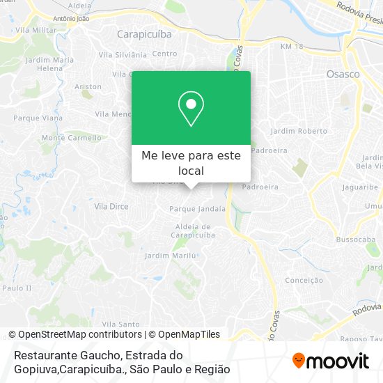 Restaurante Gaucho, Estrada do Gopiuva,Carapicuíba. mapa