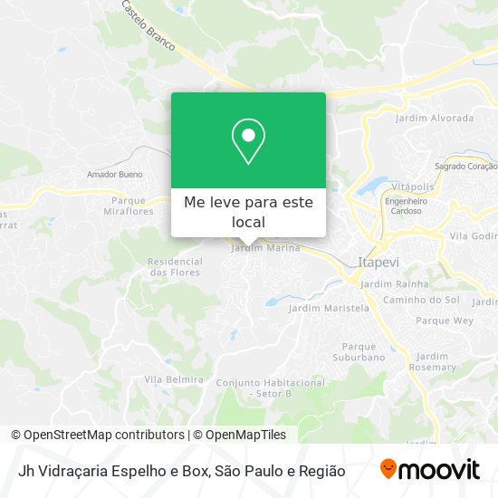 Jh Vidraçaria Espelho e Box mapa