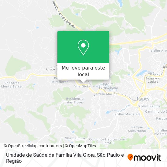 Unidade de Saúde da Família Vila Gioia mapa