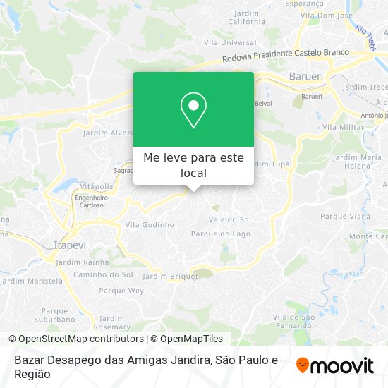 Bazar Desapego das Amigas Jandira mapa