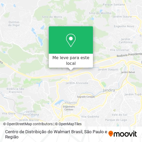 Centro de Distribição do Walmart Brasil mapa