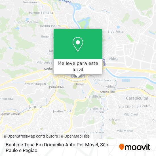 Banho e Tosa Em Domicílio Auto Pet Móvel mapa