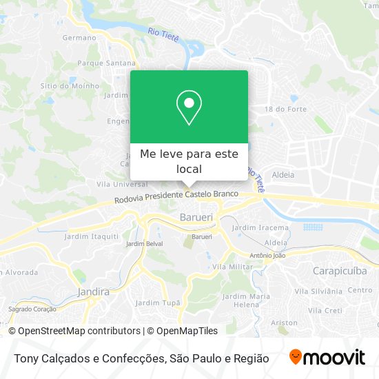 Tony Calçados e Confecções mapa