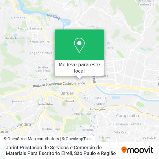 Jprint Prestacao de Servicos e Comercio de Materiais Para Escritorio Eireli mapa