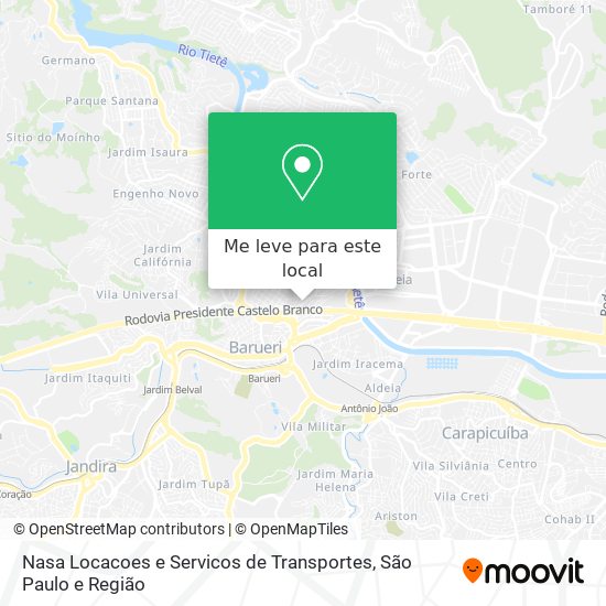 Nasa Locacoes e Servicos de Transportes mapa