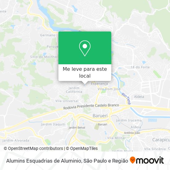 Alumins Esquadrias de Aluminio mapa