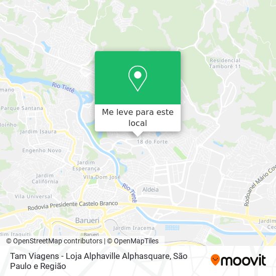 Tam Viagens - Loja Alphaville Alphasquare mapa