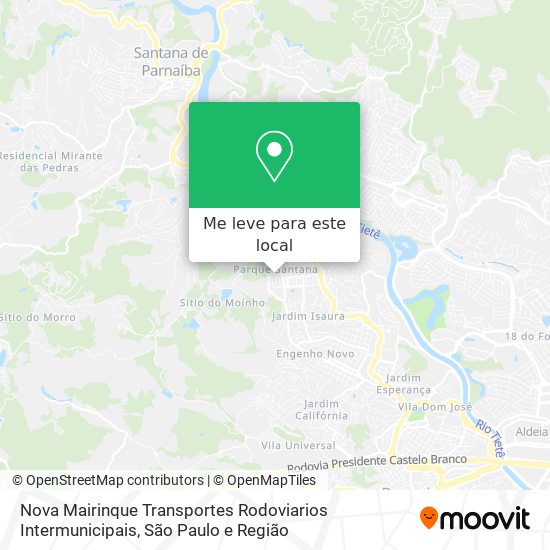 Nova Mairinque Transportes Rodoviarios Intermunicipais mapa