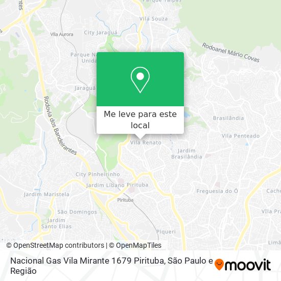 Nacional Gas Vila Mirante 1679 Pirituba mapa
