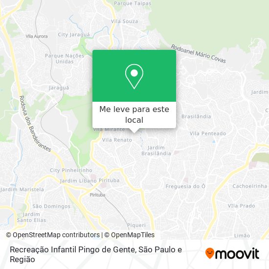 Recreação Infantil Pingo de Gente mapa