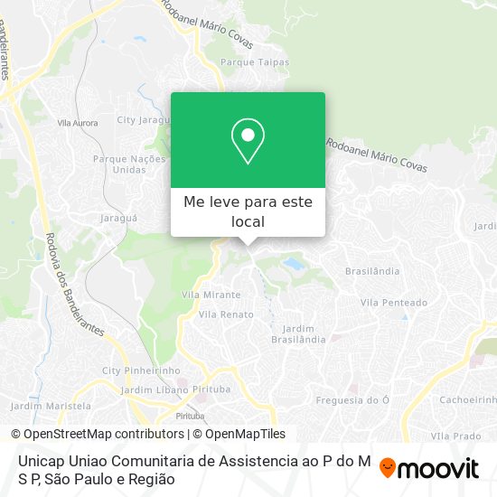 Unicap Uniao Comunitaria de Assistencia ao P do M S P mapa
