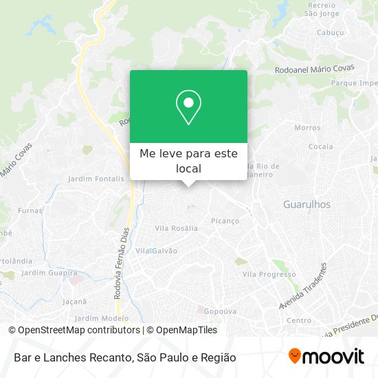 Bar e Lanches Recanto mapa