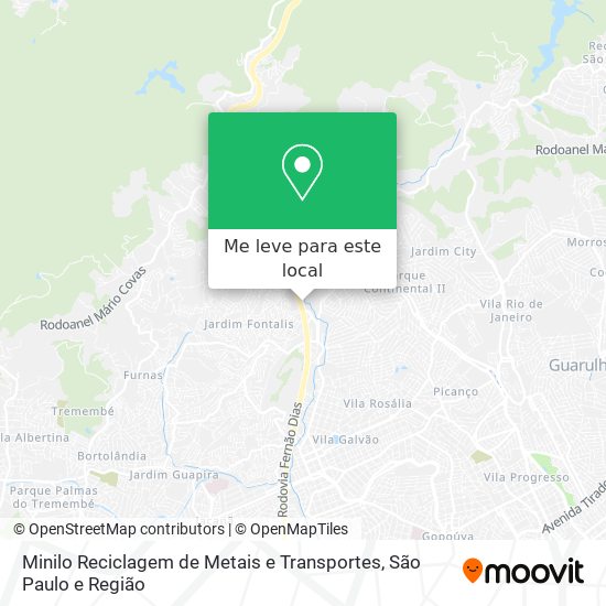 Minilo Reciclagem de Metais e Transportes mapa