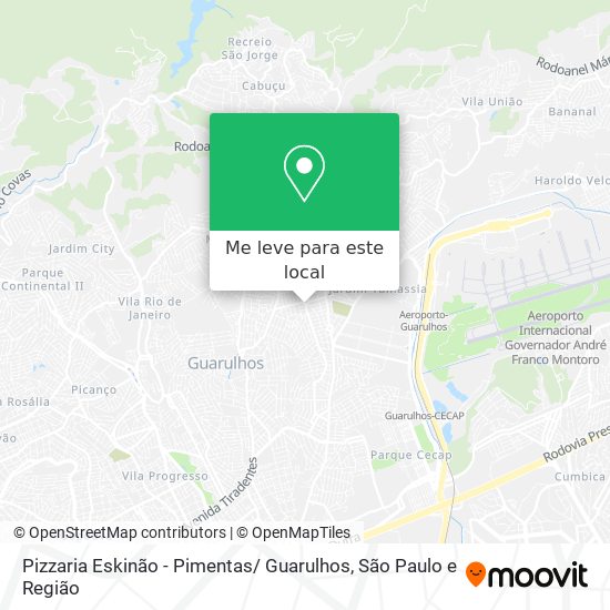 Pizzaria Eskinão - Pimentas/ Guarulhos mapa