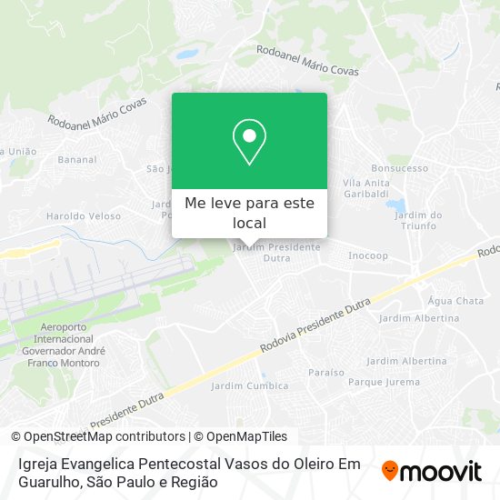 Igreja Evangelica Pentecostal Vasos do Oleiro Em Guarulho mapa