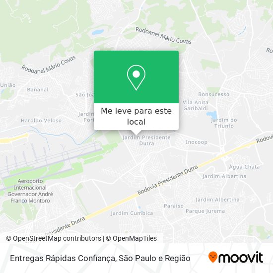 Entregas Rápidas Confiança mapa