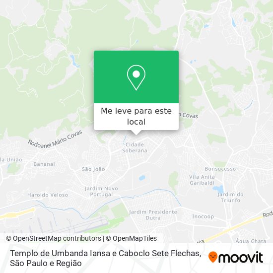 Templo de Umbanda Iansa e Caboclo Sete Flechas mapa