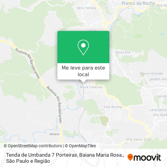 Tenda de Umbanda 7 Porteiras, Baiana Maria Rosa. mapa
