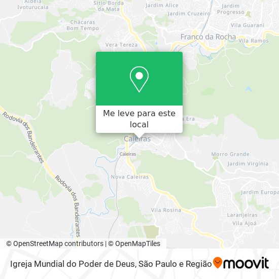 Igreja Mundial do Poder de Deus mapa