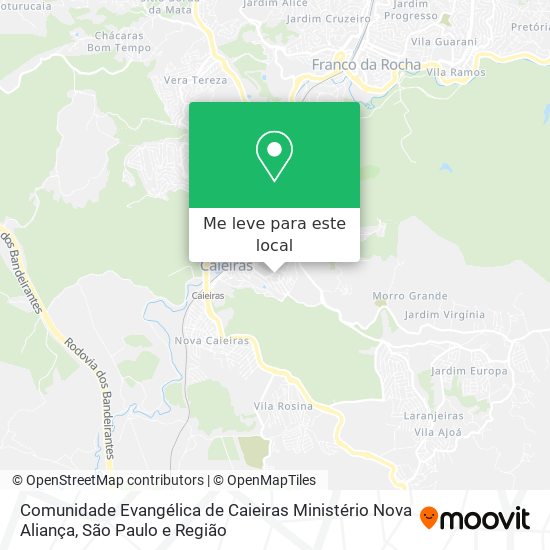 Comunidade Evangélica de Caieiras Ministério Nova Aliança mapa